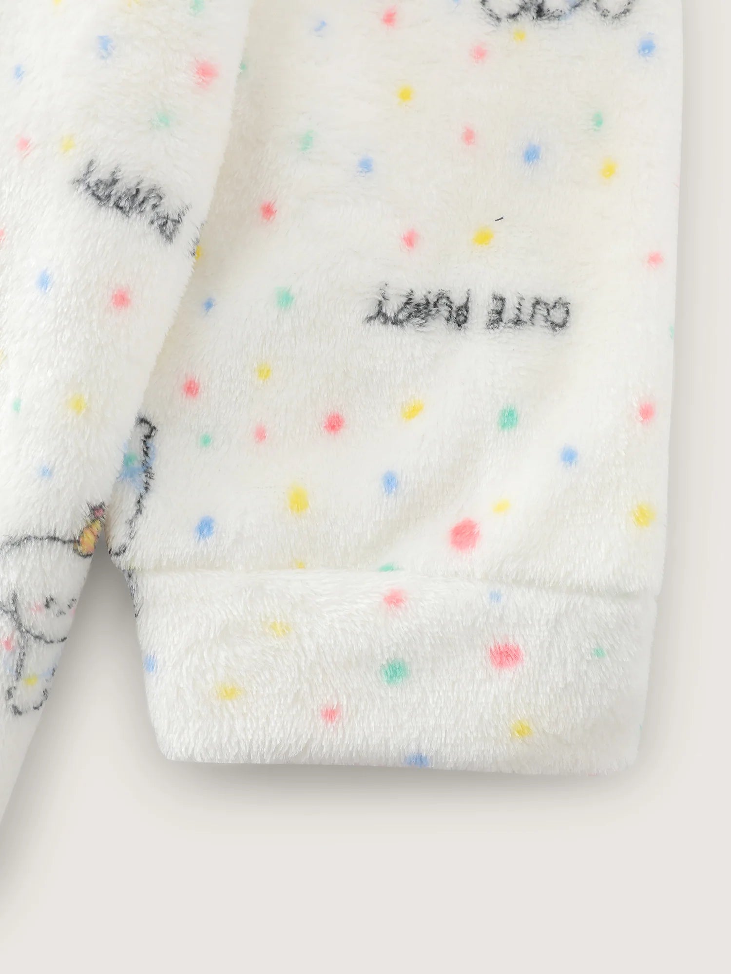 Cozy Puppy Print Zipper Front Lounge Jumpsuit